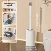 Long Handle Toilet Brush with Stand – Wall-Mounted Hard Bristle No-Corner Bathroom Cleaning Brush