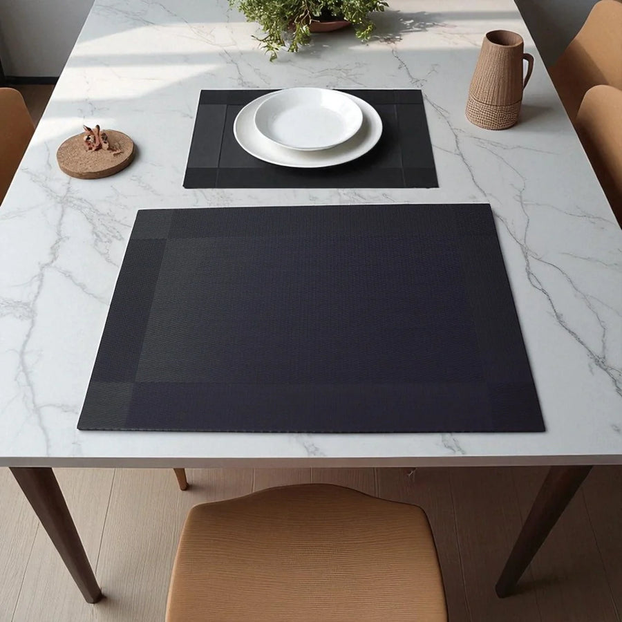 Heat Resistant Dining Table Placemat Set (6 Pcs) – Washable PVC Table Mats for Dining Table, Kitchen & Restaurant