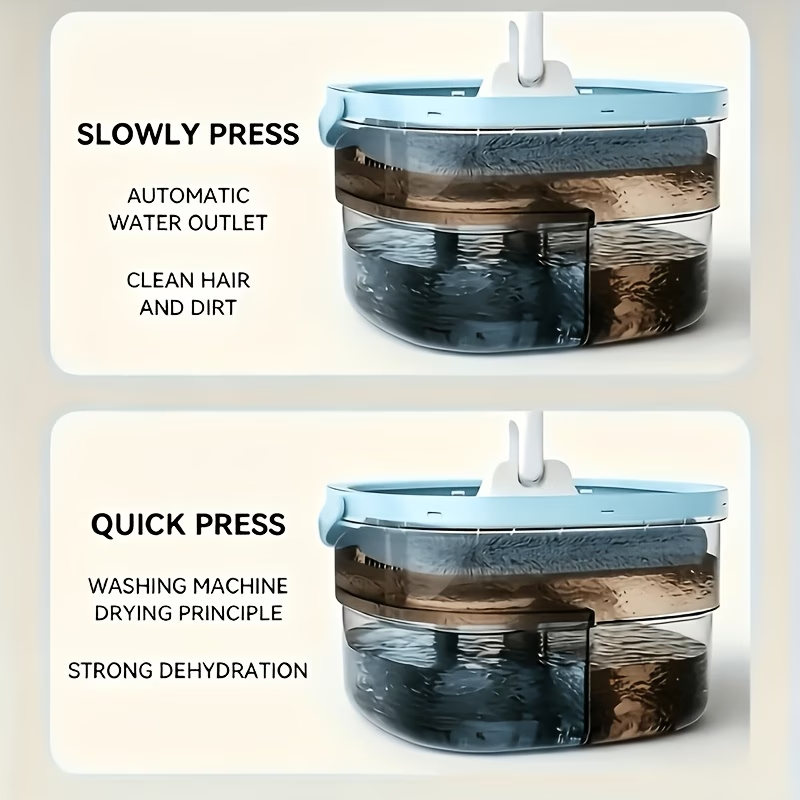 Premium Spin Mop & Bucket Set with Extended Mop Pole – 2 Washable Microfiber Mop Pads for Home, Kitchen & Bathroom