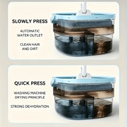 Premium Spin Mop & Bucket Set with Extended Mop Pole – 2 Washable Microfiber Mop Pads for Home, Kitchen & Bathroom