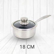 Honeycomb stainless steel milk pan with glass lid – KT Nest