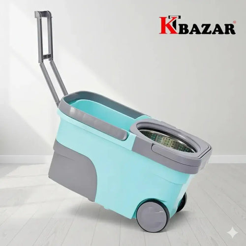 2 wheel BMW mop bucket 20 litre cyan and pink – KT Bazar