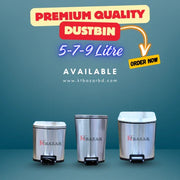 Hydraulic Stainless Steel Pedal Dustbin
