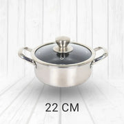 Honeycomb stainless steel casserole with glass lid – KT Nest