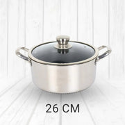 Honeycomb Stainless Steel Casserole with Glass Lid