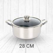 Honeycomb Stainless Steel Casserole with Glass Lid