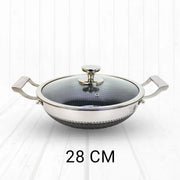Honeycomb Design Stainless Steel Karai with Lid