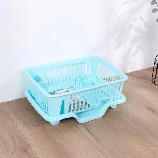 3 in 1 Large Durable Plastic Kitchen Sink Dish Rack - KT Bazar BD Shop