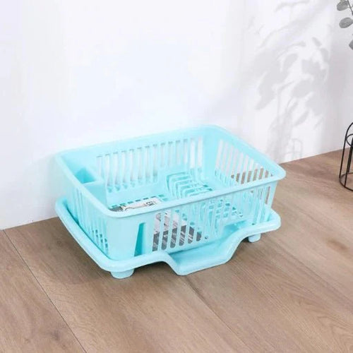 3 in 1 Large Durable Plastic Kitchen Sink Dish Rack - KT Bazar BD Shop