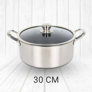 Honeycomb Stainless Steel Casserole with Glass Lid