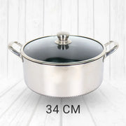 Honeycomb Stainless Steel Casserole with Glass Lid