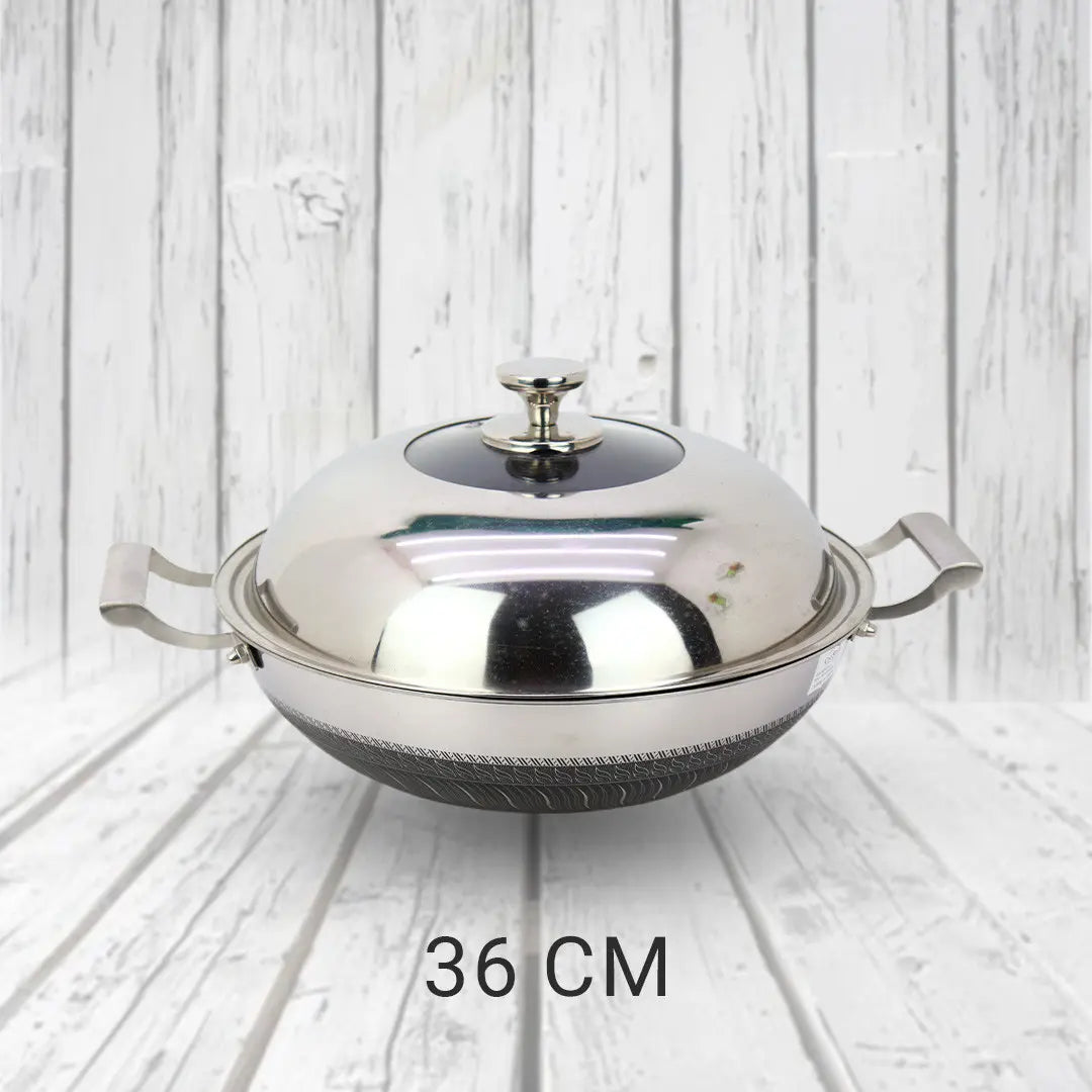 Honeycomb stainless steel karai with lid – KT Nest