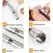 Stainless Steel Manual Pepper & Salt Grinder