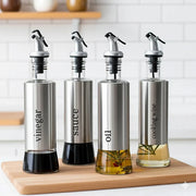 500ml Glass Oil Dispenser – Kitchen Oil Jar with Stainless Steel Cover - KT Bazar BD Shop