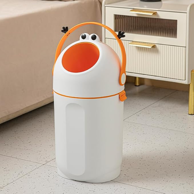 Duorenke Cartoon Trash Can | Cute Plastic Dustbin for Kids & Home (Frog bin)