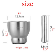 Stainless steel haman dista mortar and pestle – KT Bazar
