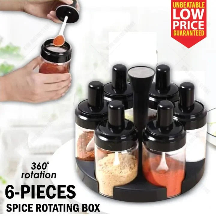 Six piece spice jar set with lids and spoons – KT Nest