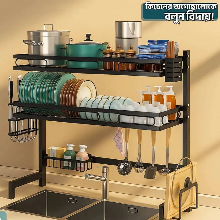 Multi-layer over sink stainless steel dish rack – KT Nest
