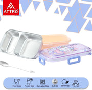 2-Compartment Stainless Steel Lunch Box