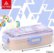 2-Compartment Stainless Steel Lunch Box