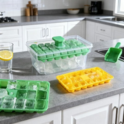 40-Grid Double-Layer Press Ice Cube Tray – Large Capacity Ice Maker Box with Lid & Ice Spoon