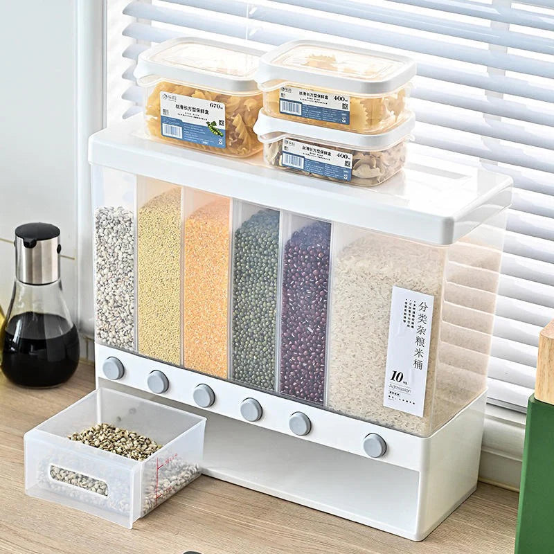 6-Grid Dry Food Storage Dispenser
