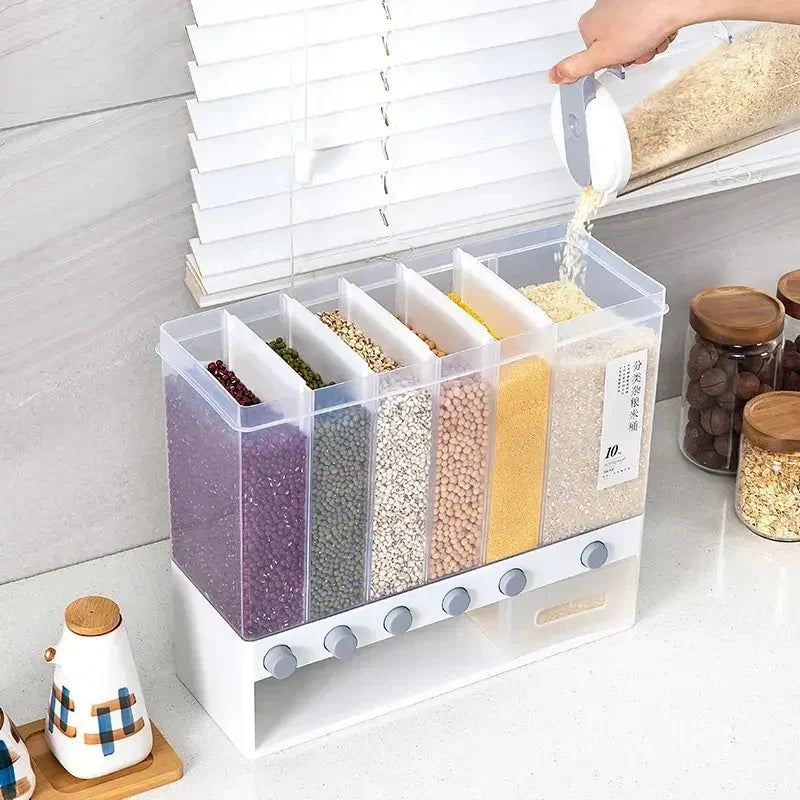 6-Grid Dry Food Storage Dispenser