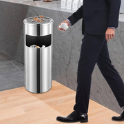 Stainless steel ash tray dustbin 30L office smoke bin – KT Bazar