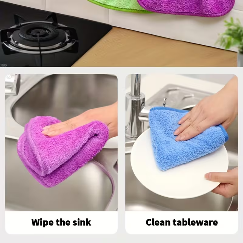Soft Absorbent Fingertip Towels – Thickened Hanging Hand Towels | Multi-Color Kitchen & Bathroom Towel Set