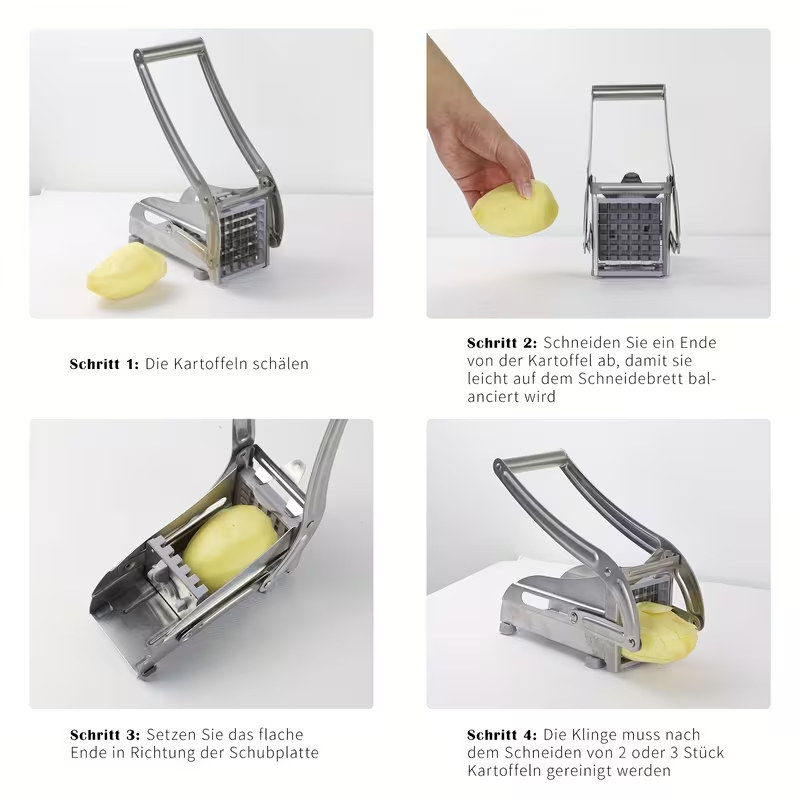 Stainless Steel Vegetable & French Fry Cutter – Potato Slicer, Onion Chopper & Multi-Purpose Food Chopper