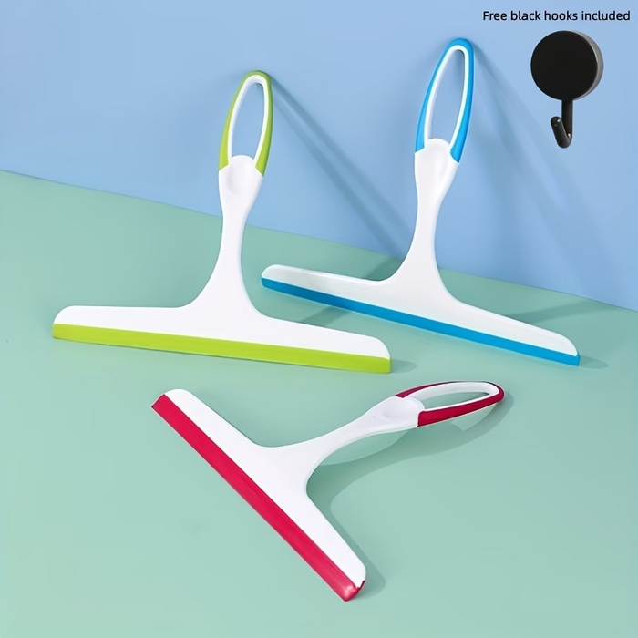 Shower Squeegee with Hook – Handheld Glass, Window & Bathroom Water Removal Cleaning Squeegee