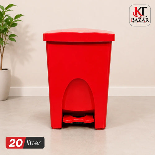 20 liter plastic pedal dustbin with lid – KT Bazar