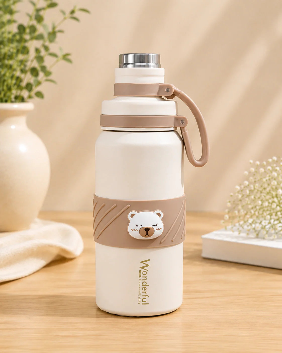 Premium Floral Vacuum Insulated Stainless Steel Water Bottle – Leakproof Hot & Cold Thermos Flask for Office & Travel