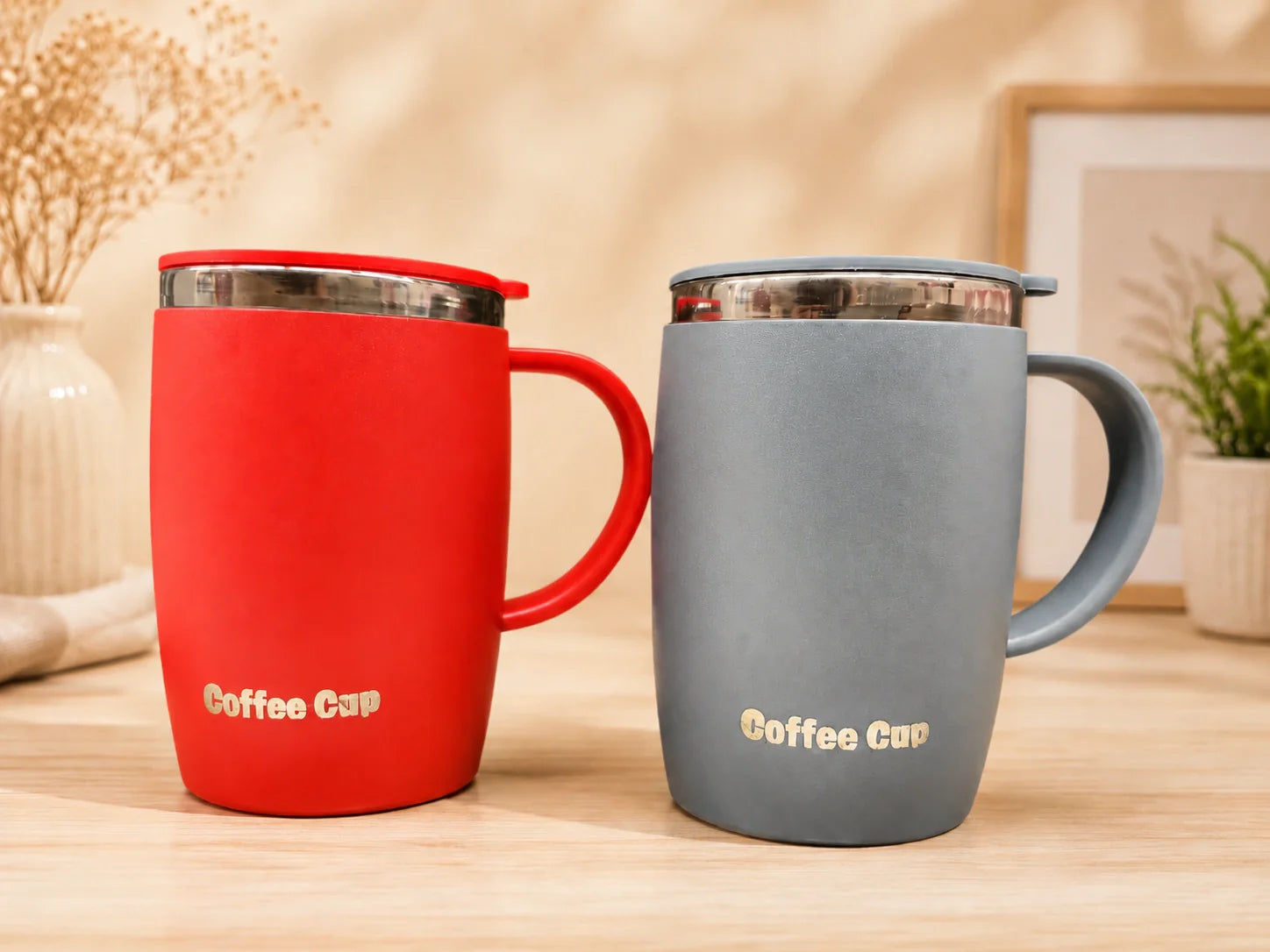 Stainless steel insulated coffee mug with lid – KT Nest