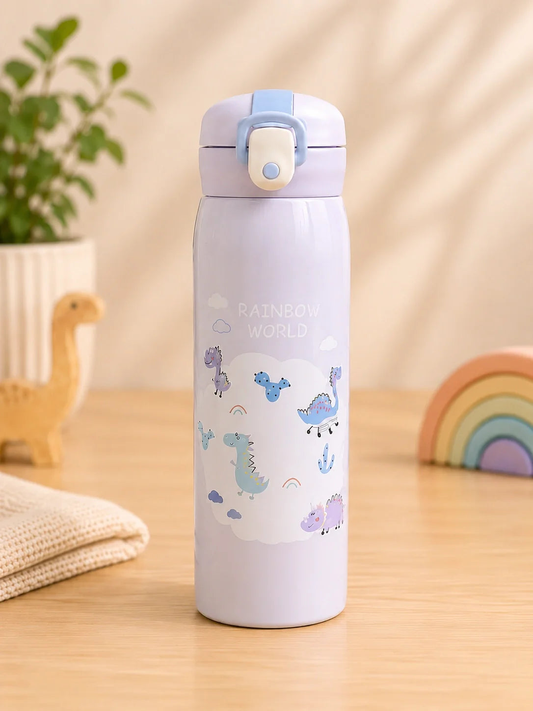 Kids Dinosaur Vacuum Insulated Stainless Steel Water Bottle – Leak Proof Hot & Cold School Bottle