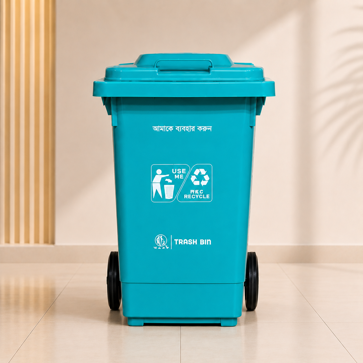Heavy duty commercial dustbin with wheels 60L 120L 240L – KT Bazar