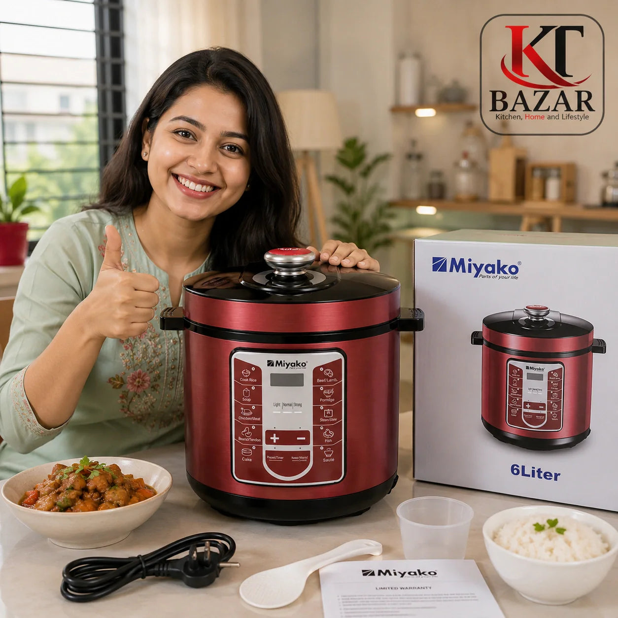 Miyako 6L Electric Pressure Cooker