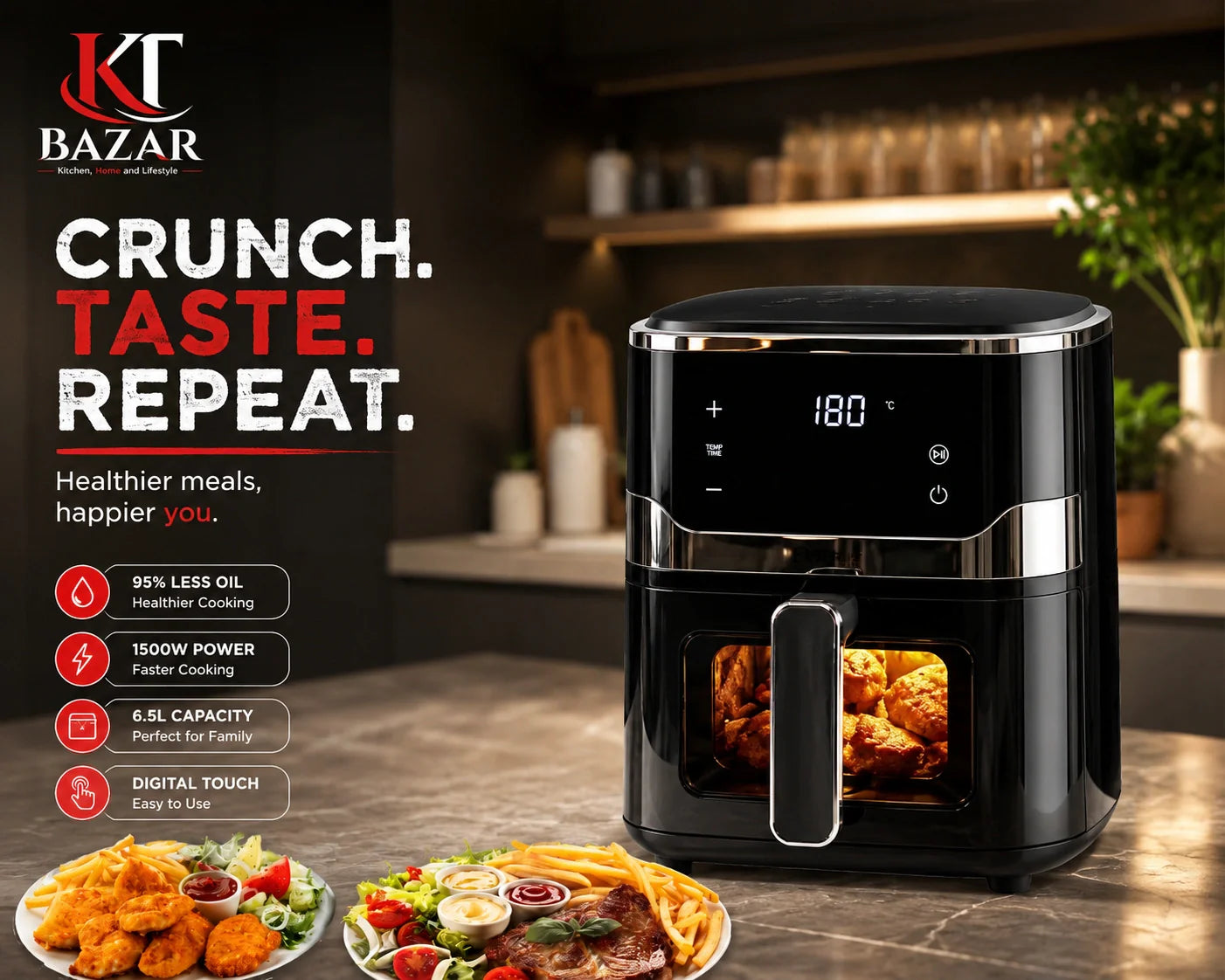 Disnie 6.5L smart digital air fryer version 3 – KT Nest