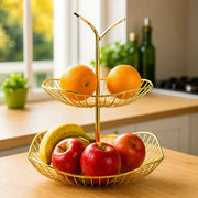 Golden Fruit Basket – Premium Metal Fruit & Snack Organizer