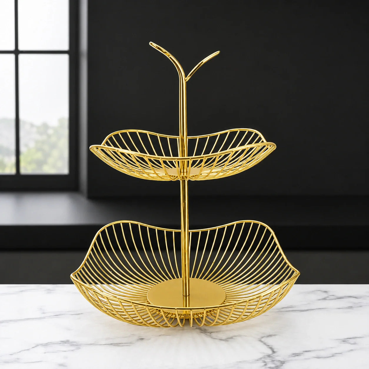 Golden metal fruit and snack basket – KT Nest