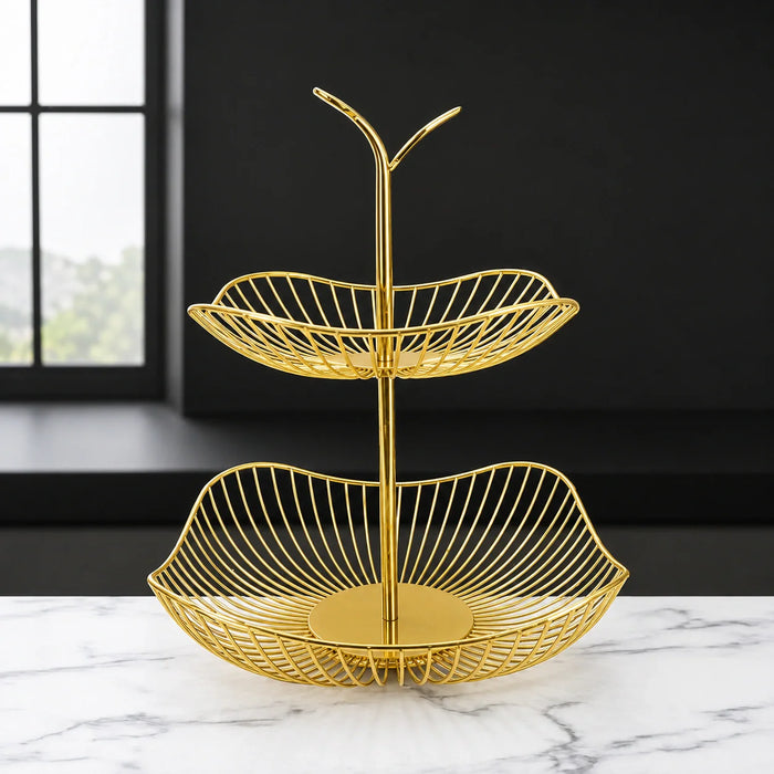 Golden metal fruit and snack basket – KT Nest