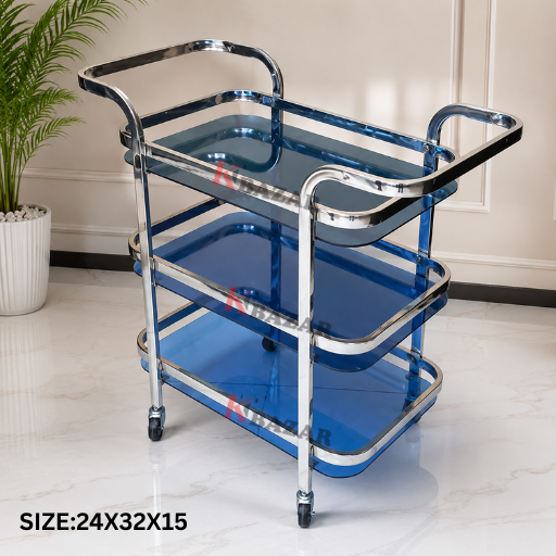 Tea Trolley – 3 Shelves, Two Handles