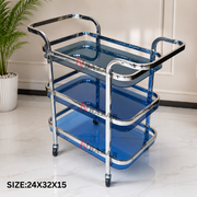 Tea Trolley – 3 Shelves, Two Handles