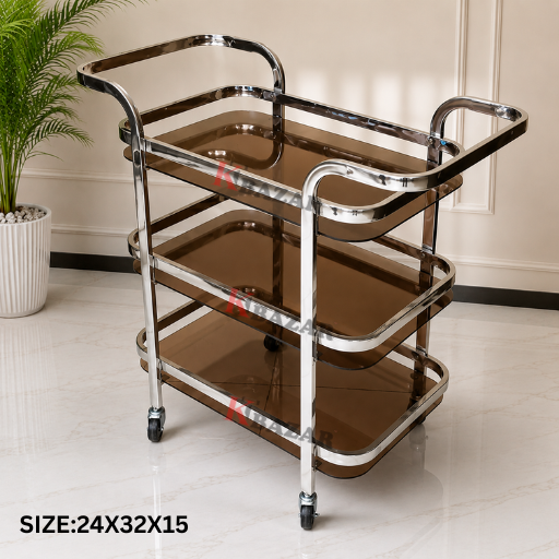 Tea trolley with three shelves and two handles – KT Nest