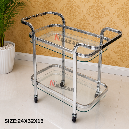 Tea Trolley – 2 Shelves, Two Handles