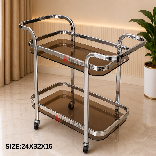 Tea Trolley – 2 Shelves, Two Handles
