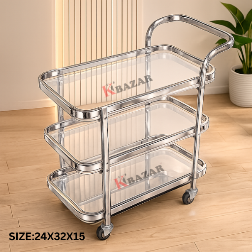 Tea Trolley – 3 Shelves, One Handle
