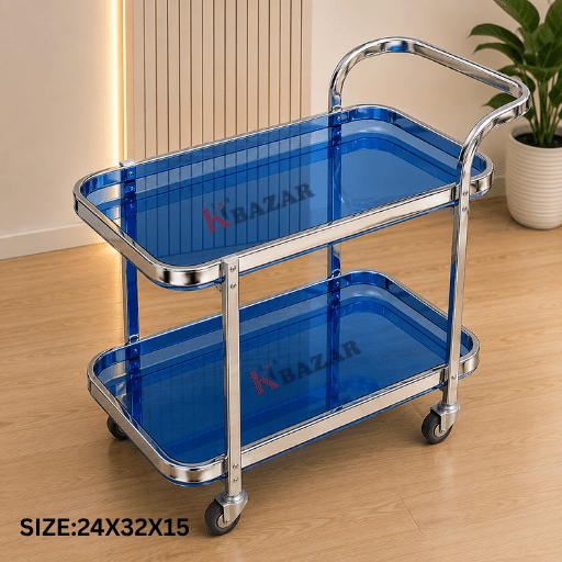 Tea Trolley – 2 Shelves, One Handle