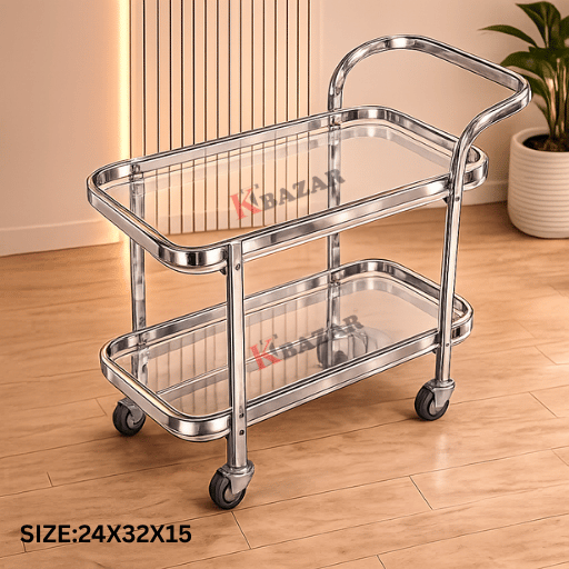 Tea Trolley – 2 Shelves, One Handle