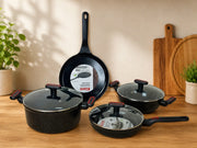 Kiam Essentials Diecast 7 Pieces Non-Stick Cookware Set – Induction Compatible Premium Kitchen Cooking Set